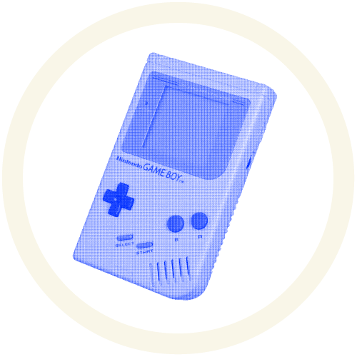 A Nintendo Game Boy. This console was completely portable allowing for anyone to play on it from anywhere, anytime.